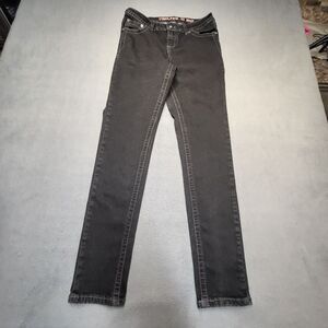 Rebel & Soul Jeans Womens 6 Black Skinny Leg Embroidered Stretch Denim